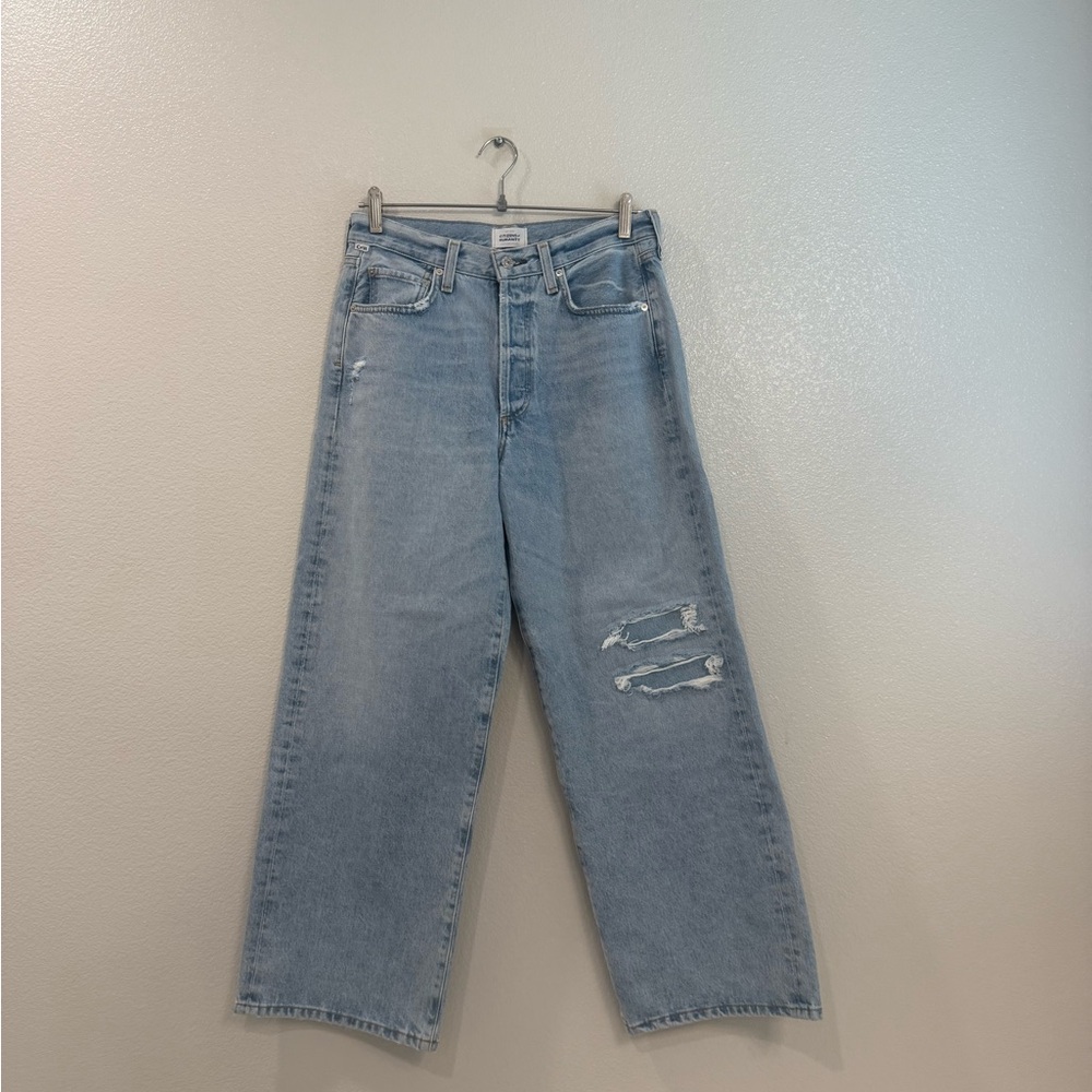 Aritzia Citizens of Humanity Sky Blue Wide Leg Flare Jeans - Picture 5 of 11